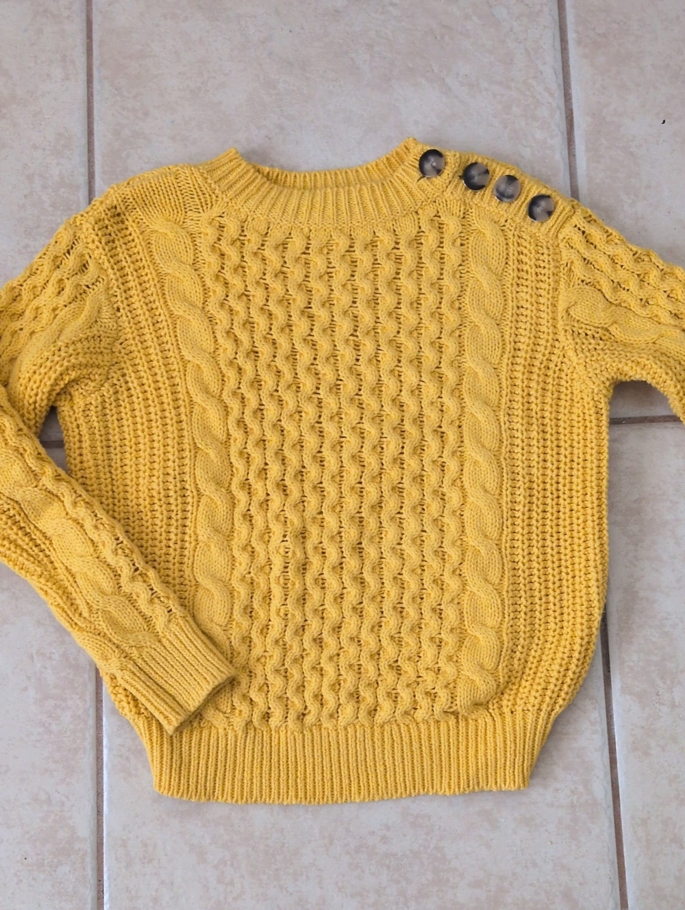 Ann Taylor Yellow Cable Knit Sweater Size XSP